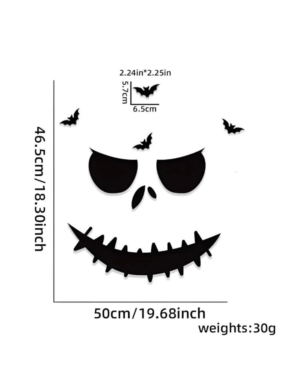 Halloween Outdoor Decorations, Monster Face Door Wall Decor & Bat Set